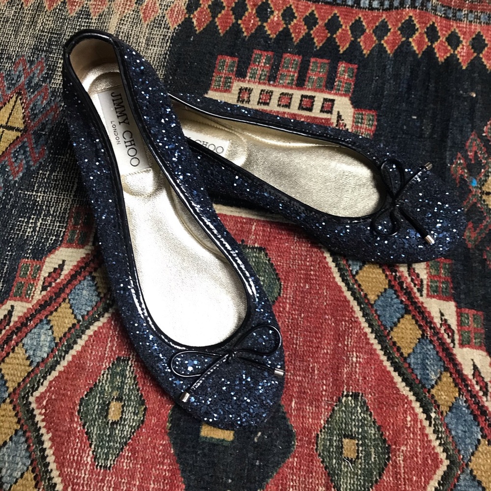 Jimmy Choo Walsh Glitter Ballerina Flats size 36